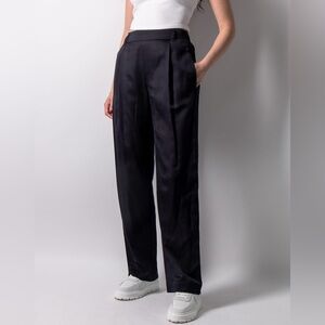 Vince NWT High Waist Silk Blend Pull On Pant Coastal Large L